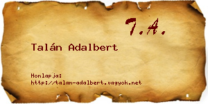Talán Adalbert névjegykártya